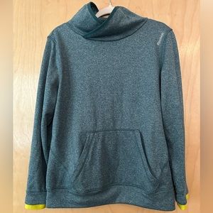 Reebok Play Warm Womens Size Large Green Pullover Cowl Neck Sweatshirt